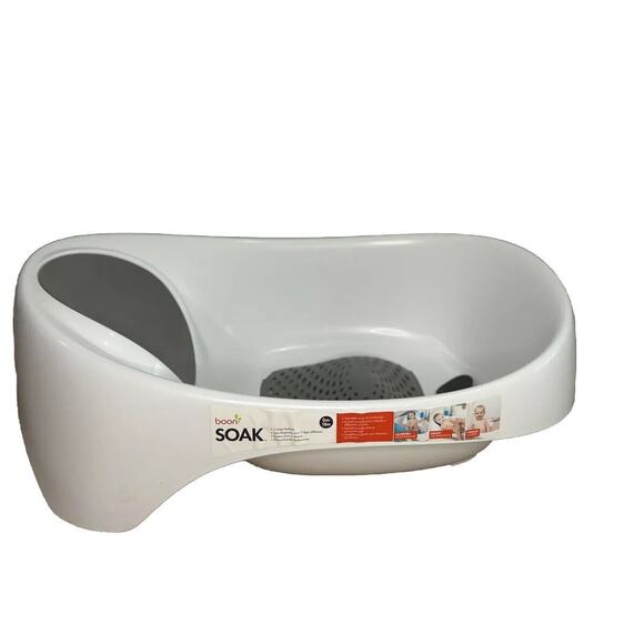 Boon Soak 3-Stage Bathtub - 0-18 Months Temperature Gauge - Gray and White - Picture 1 of 4